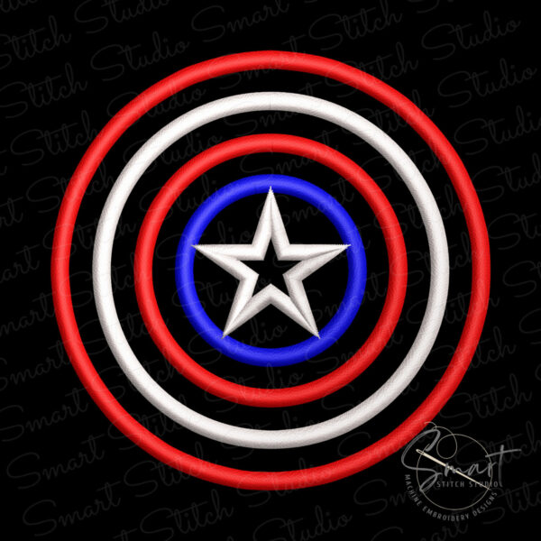 Captain America Embroidery Applique File