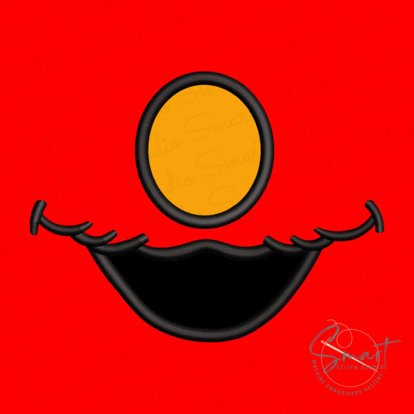 Elmo Mouth Nose Applique Design