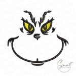 Grinch Face Embroidery Design