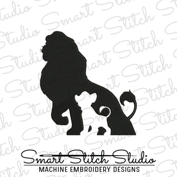 Lion King Silhouette Embroidery Design