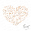 Autumn Leaves Heart Embroidery Design - Fall Embroidery File