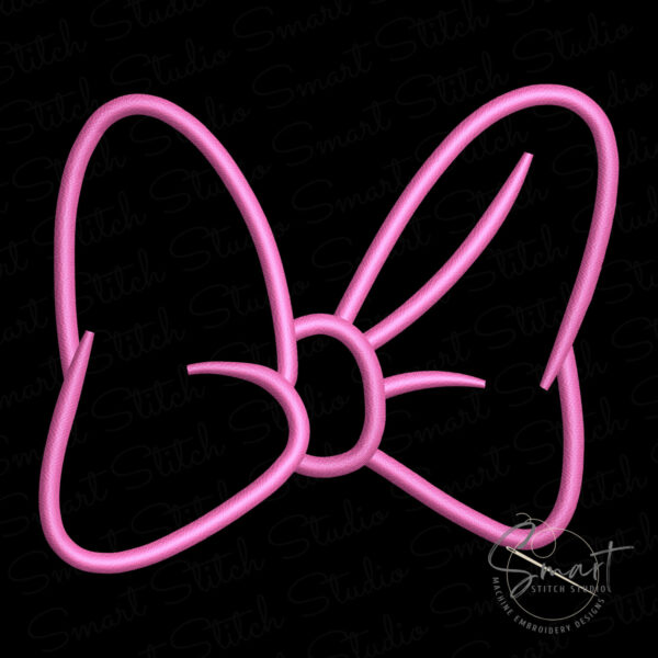 Bow Machine Embroidery Applique Design