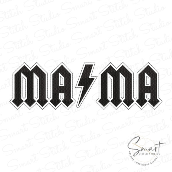 Acdc Mama embroidery design machine embroidery file for moms