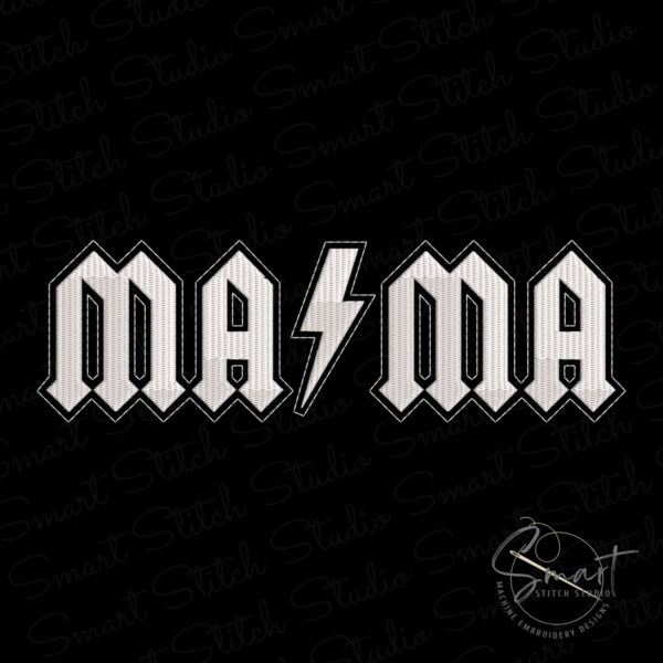 Rocking Mama embroidery file for sweatshirts, hoodies and t shirts