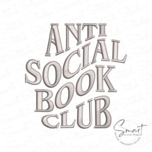 Antisocial Book Club Embroidery Design