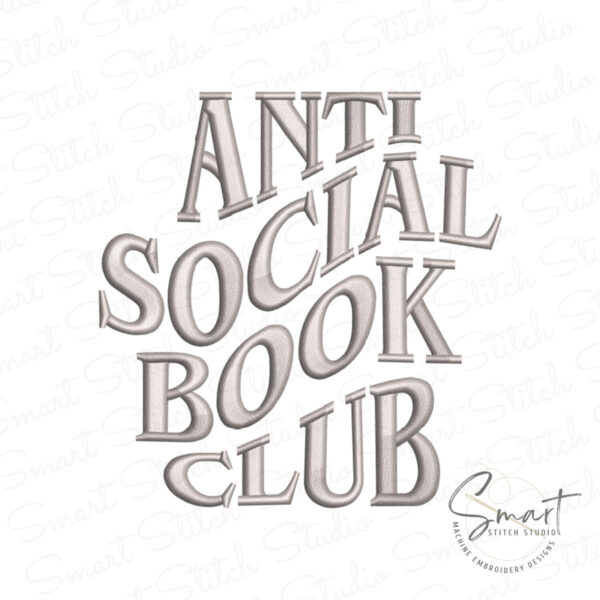 Antisocial Book Club Embroidery Design