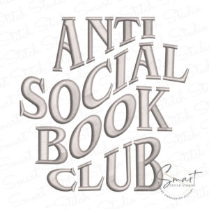 Antisocial Book Club Embroidery Design
