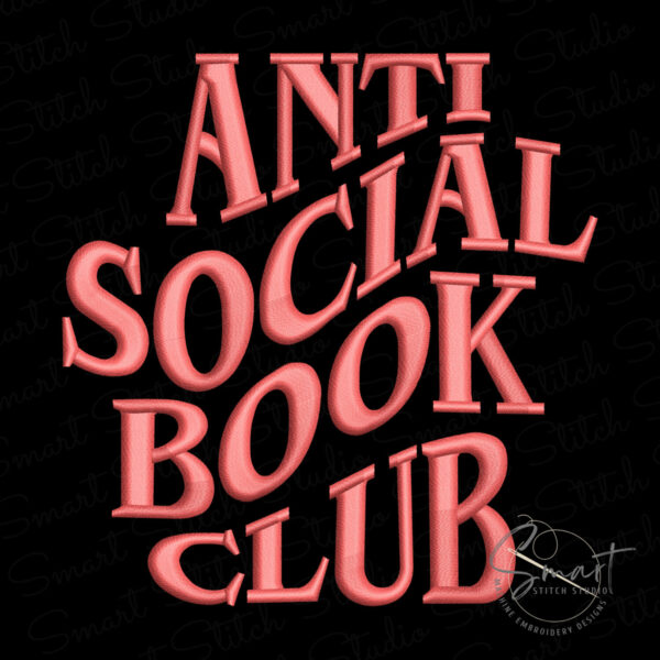 Antisocial Bookish Club Embroidery File