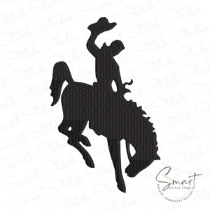 Cowboy on horse embroidery design for embroidery machines
