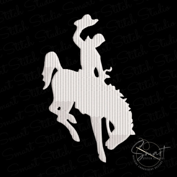 Western Cowboy riding horse embroidery file for jackets, hats, and bags