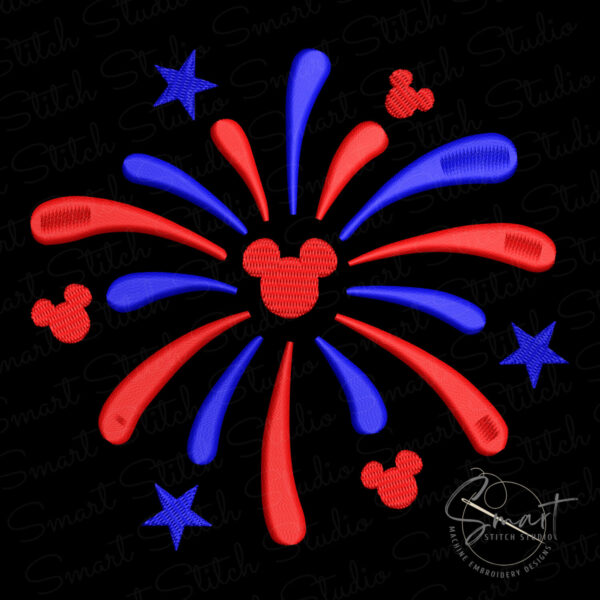 4th Of July Firework Embroidery