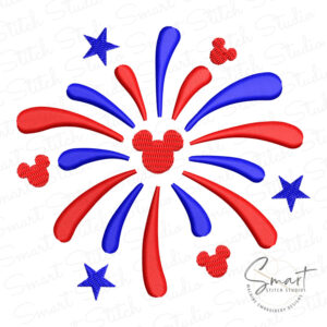 Disney Mickey Firework Embroidery Design