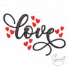 Love With Hearts Embroidery Design