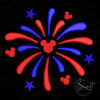 Mickey Head Firework Embroidery Design