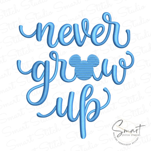 Peter Pan Never Grow Up Embroidery Design