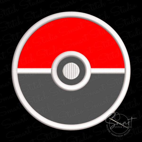 Pokeball Applique Embroidery File