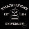 halloweentown-embroidery-design Halloweentown Embroidery Design, collegiate style lettering with a smiling pumpkin trophy