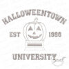 halloweentown-machine-embroidery-file Halloweentown Machine Embroidery File with EST 1998 varsity text and jack-o'-lantern design