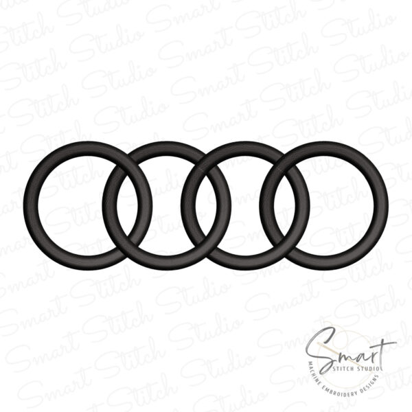 Audi 4 Rings Machine Embroidery Design