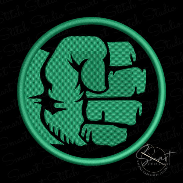 Hulk Fist Logo Embroidery File