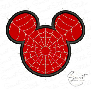 Mickey Head Spider Web Applique Design Mickey Head Spider Web Applique Design