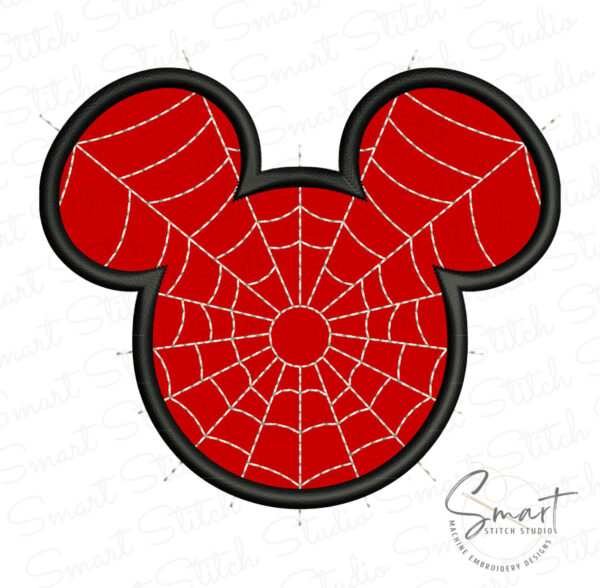 Mickey Head Spider Web Applique Design Mickey Head Spider Web Applique Design