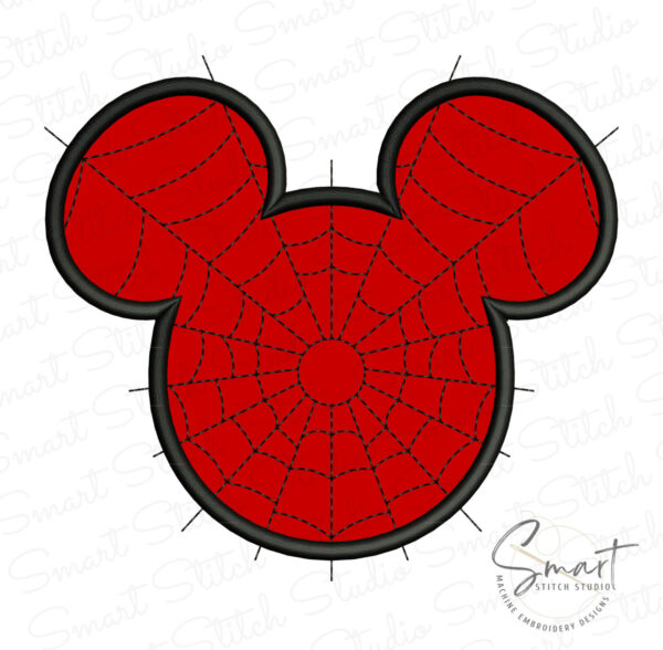Mickey Head Spiderweb Applique Design Mickey Head Spiderweb Applique Design