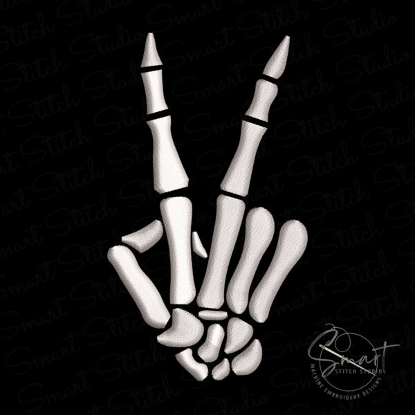 Peace Sign Skeleton Embroidery File Peace Sign Skeleton Embroidery File
