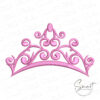 princess-crown-embroidery-design Princess Crown Embroidery Design pink color