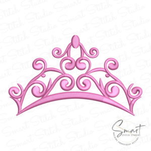 Princess Crown Embroidery Design pink color