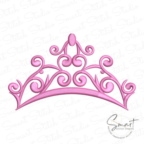 princess-crown-embroidery-design Princess Crown Embroidery Design pink color