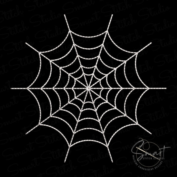 spiderweb-machine-embroidery-file Spiderweb Machine Embroidery File white thread on black background