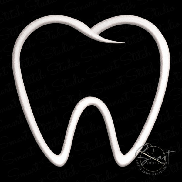 Tooth Machine Embroidery Applique Design