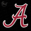 Alabama A Embroidery Design Two Color Crimson White Black Background