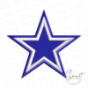 Dallas Cowboys star embroidery design shown on white background